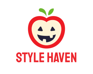 Halloween Fruit Apple logo design