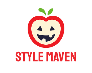 Halloween Fruit Apple logo design