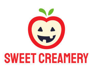 Halloween Fruit Apple logo design