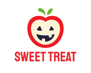 Halloween Fruit Apple logo design