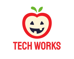 Halloween Fruit Apple logo design