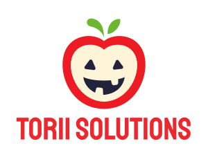 Halloween Fruit Apple logo design