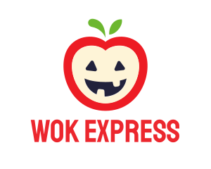 Halloween Fruit Apple logo design