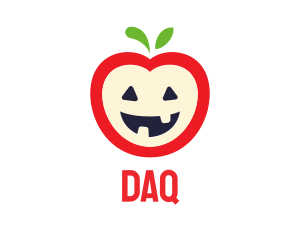 Ghost - Halloween Fruit Apple logo design