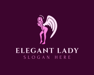 Lady - Naughty Lady Angel logo design