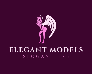Modeling - Naughty Lady Angel logo design