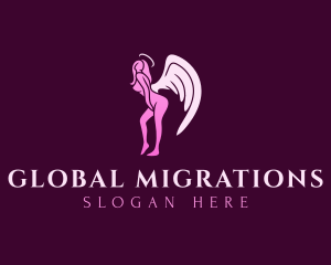 Naughty Lady Angel logo design