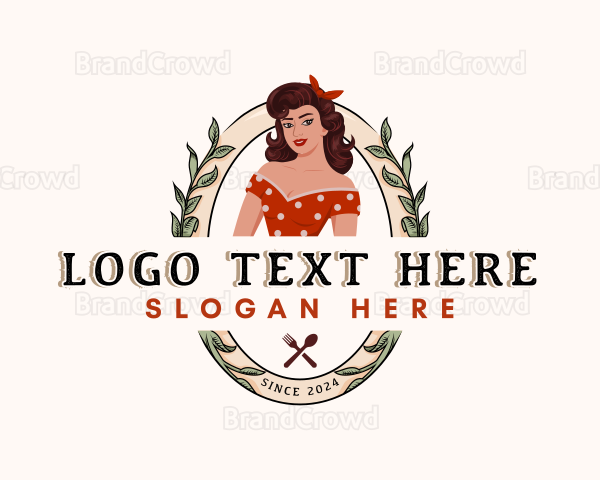 Pinup Woman Restaurant Logo