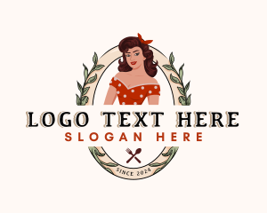 Lady - Pinup Woman Restaurant logo design