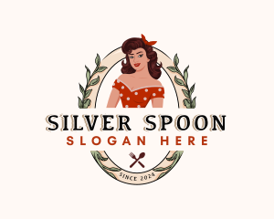 Pinup Woman Restaurant logo design