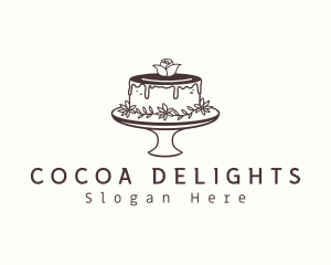 Chocolate Rose Cake logo design