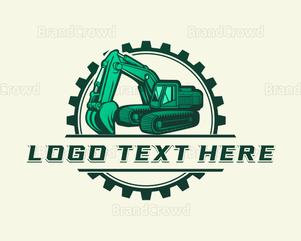 Digger Machinery Excavator Logo