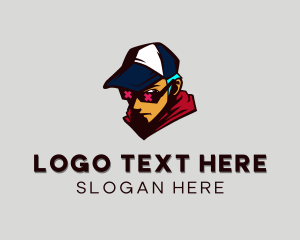 Cartoon - Gamer Sunglasses Man logo design