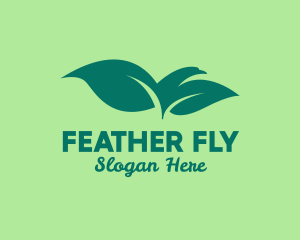 Green Bird Leaves logo design