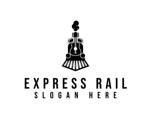 Railway - Guitar Train Railway logo design