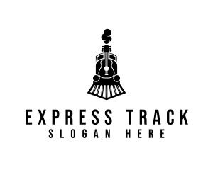 Train - Guitar Train Railway logo design