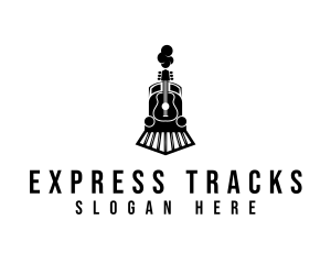 Guitar Train Railway logo design