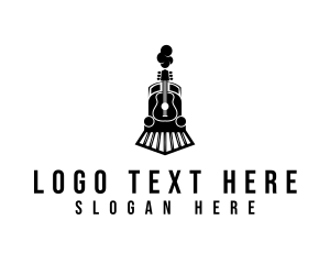 Locomotive - Guitar Train Railway logo design