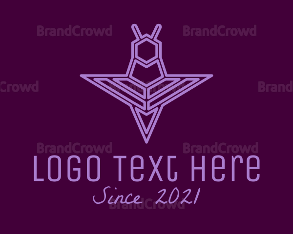 Minimalist Purple Insect Logo