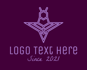 Bug - Minimalist Purple Insect logo design