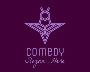 Minimalist Purple Insect  Logo