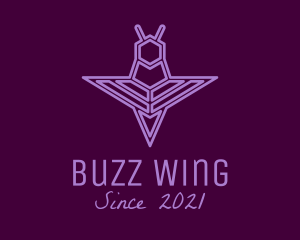 Minimalist Purple Insect  logo design