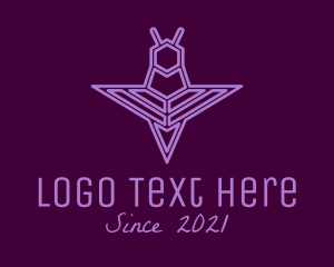 Wasp - Minimalist Purple Insect logo design