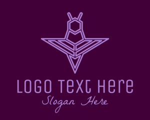 Minimalist Purple Insect  Logo