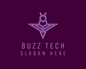 Minimalist Purple Insect  logo design