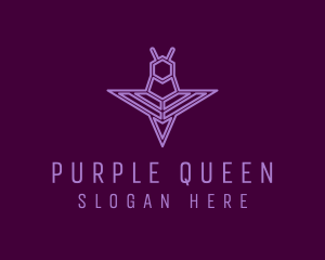 Minimalist Purple Insect  logo design