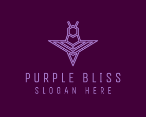 Minimalist Purple Insect  logo design