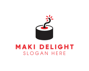 Maki - Japanese Maki Bomb logo design