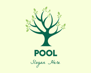 Green Natural Tree Logo