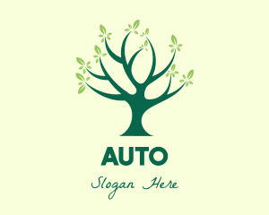 Green Natural Tree Logo