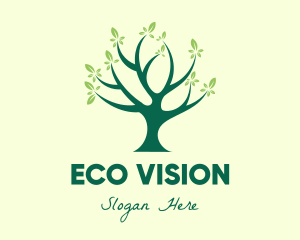 Green Natural Tree logo design