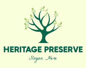 Green Natural Tree logo design