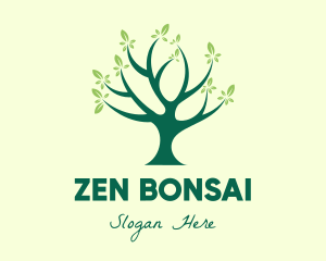 Bonsai - Green Natural Tree logo design