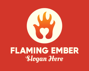 Burning - Burning Hand Heart logo design