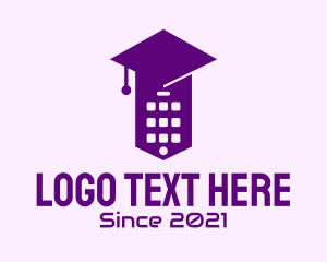 Online Graduation - Mobile Phone Cap logo design