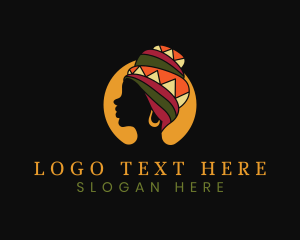 Tribal - African Woman Turban logo design