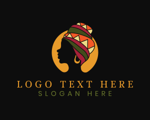 Zulu - African Woman Turban logo design