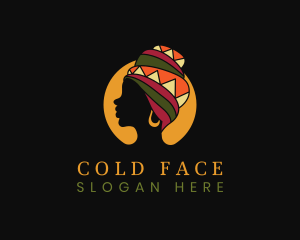 African Woman Turban Logo