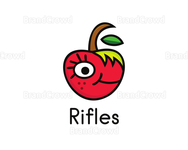 Apple Face Cartoon Logo