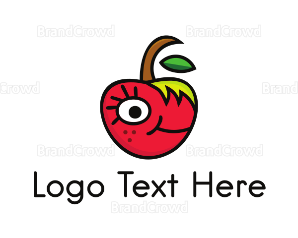 Apple Face Cartoon Logo