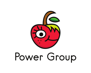 Preschool - Apple Face Cartoon logo design