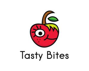 Flavor - Apple Face Cartoon logo design