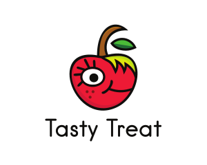 Flavor - Apple Face Cartoon logo design