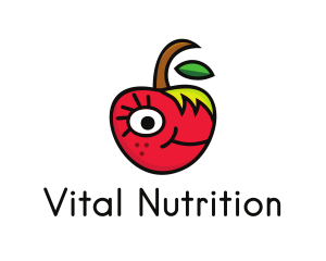 Nutritionist - Apple Face Cartoon logo design