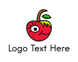 Flavor - Apple Face Cartoon logo design