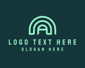 Scifi - Outline Dome Letter A Business logo design